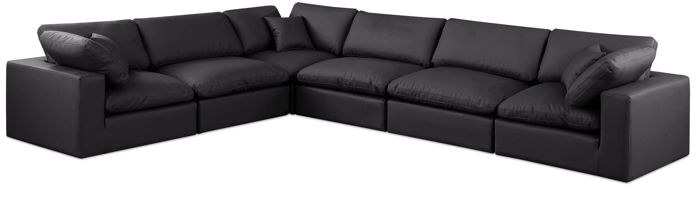 Comfy - 6 Piece Faux Leather Modular Corner Sectional - Simple Home Plus