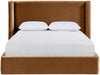Kendall - Velvet Upholstered Bed - Saddle - Simple Home Plus