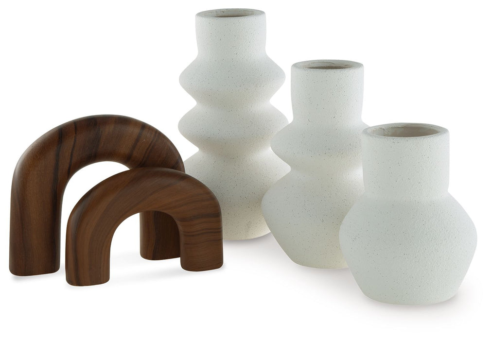 Carterworth - White / Brown - Accessory Set (Set of 5) - Simple Home Plus