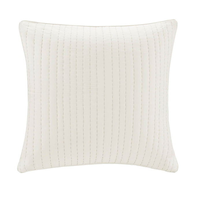 Camila - Quilted Euro Sham - White - Simple Home Plus
