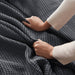 Waffle Weave - Full/Queen Cotton Blanket - Dark Gray - Simple Home Plus