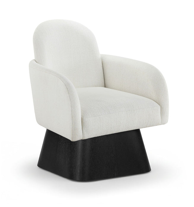 Marlowe - Linen Textured Fabric Upholstered Swivel Accent Chair - Stained Black - Simple Home Plus