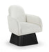 Marlowe - Linen Textured Fabric Upholstered Swivel Accent Chair - Stained Black - Simple Home Plus