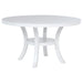Judd - Round Dining Wood Table With Shelf - Pearl White - Simple Home Plus