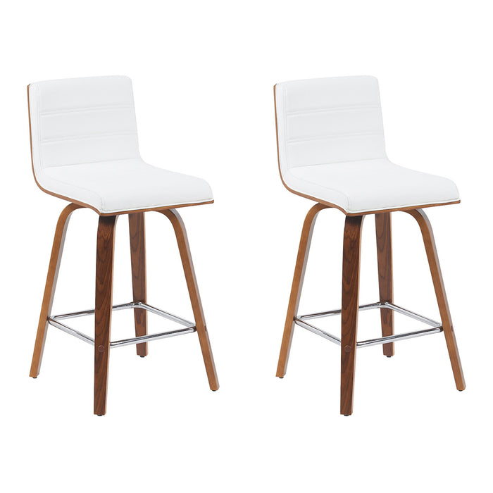 Vienna - Modern Counter Height Swivel Bar Stool - Walnut Finished Wood Frame - Simple Home Plus