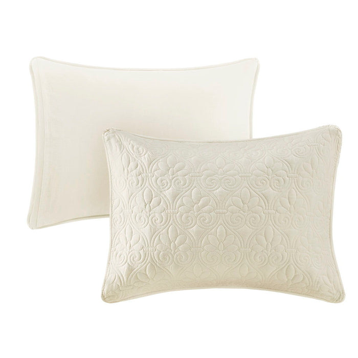 Quebec - Queen Fitted Bedspread (Set of 3) - Cream - Simple Home Plus