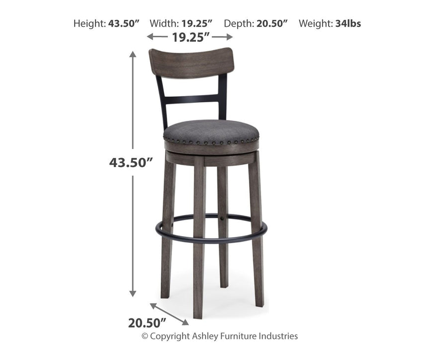 Caitbrook - Gray - Tall UPH Swivel Barstool - Simple Home Plus