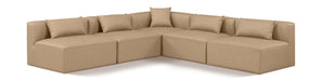 Cube - 5 Piece Modular Corner Armless Sectional - Tan - Simple Home Plus