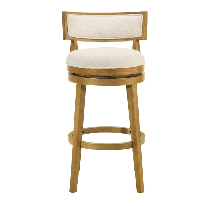 Noely - Modern Farmhouse Swivel Wood Bar Height Kitchen Bar Stool - Simple Home Plus