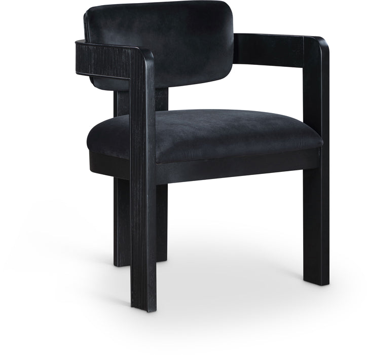 Sacha - Velvet Dining Chair With Black Base (Set of 2) - Simple Home Plus