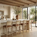 Atrium - Upholstered Bar Stool (Set of 2) - Brushed Natural Frame - Simple Home Plus
