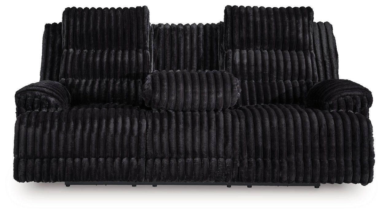 Rhine Falls - Reclining Power Sofa With Drop Down Table - Onyx - Simple Home Plus