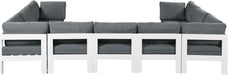 Nizuc - Outdoor Patio 9 Piece Modular Sectional With White Frame - Simple Home Plus