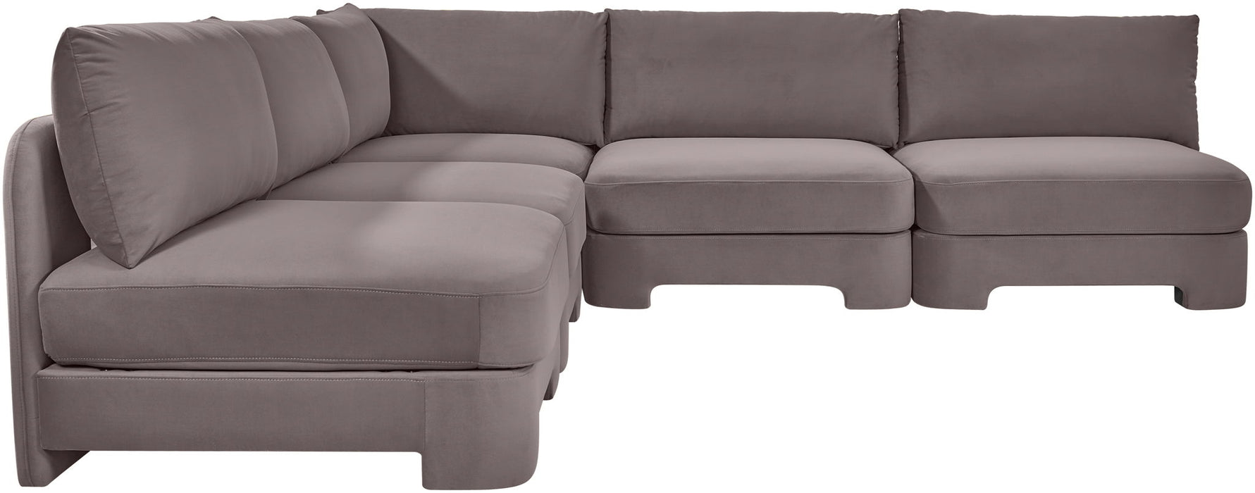 Hammond - Velvet Performance Fabric Upholstered 5 Piece Armless Sectional - Simple Home Plus
