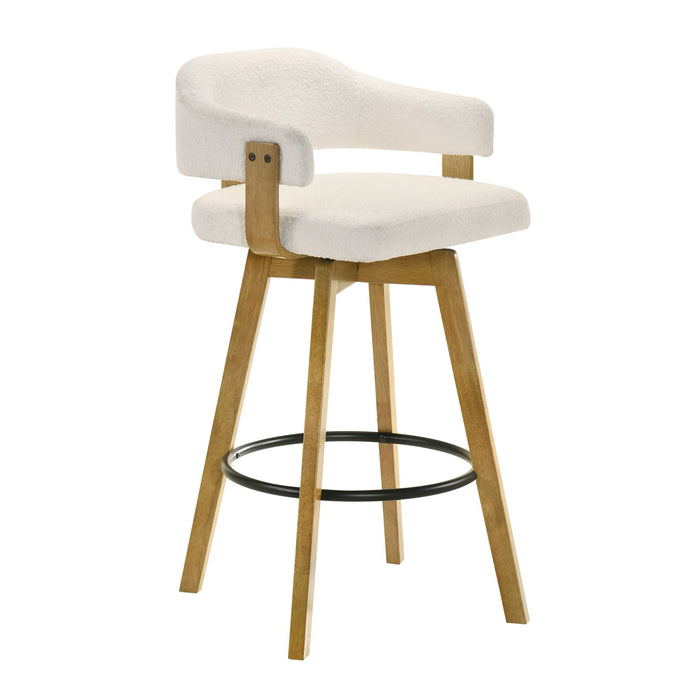 Callah - Contemporary Natural Wood Bar Height Kitchen Bar Stool - Simple Home Plus