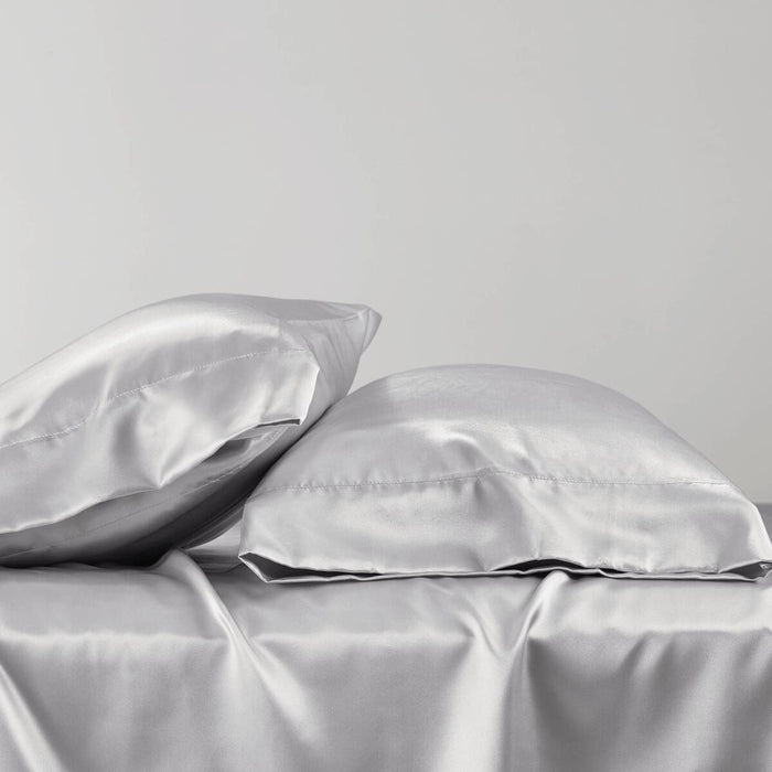 Satin - King Pillowcases (Set of 2) - Light Gray - Simple Home Plus