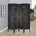 Haidera - 4-Panel Room Divider Folding Screen - Black Damask - Simple Home Plus