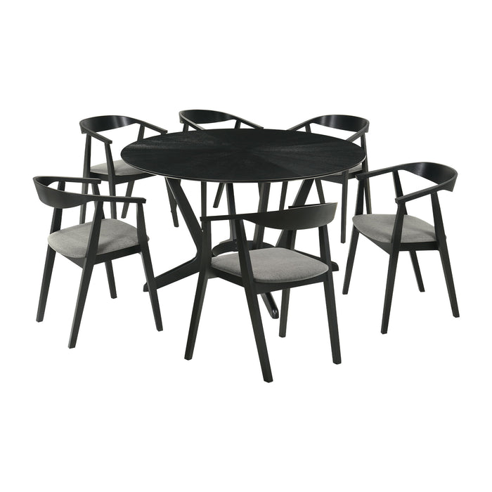 Santana - Round Dining Table Set - Black - Simple Home Plus