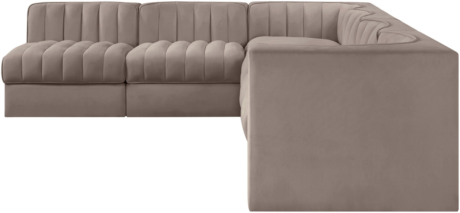 Rummi - Velvet Performance Fabric Upholstered 6 Piece Modular Sectional - Simple Home Plus