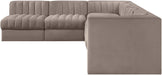 Rummi - Velvet Performance Fabric Upholstered 6 Piece Modular Sectional - Simple Home Plus
