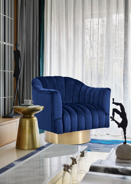 Farrah - Accent Chair with Gold Base - Simple Home Plus