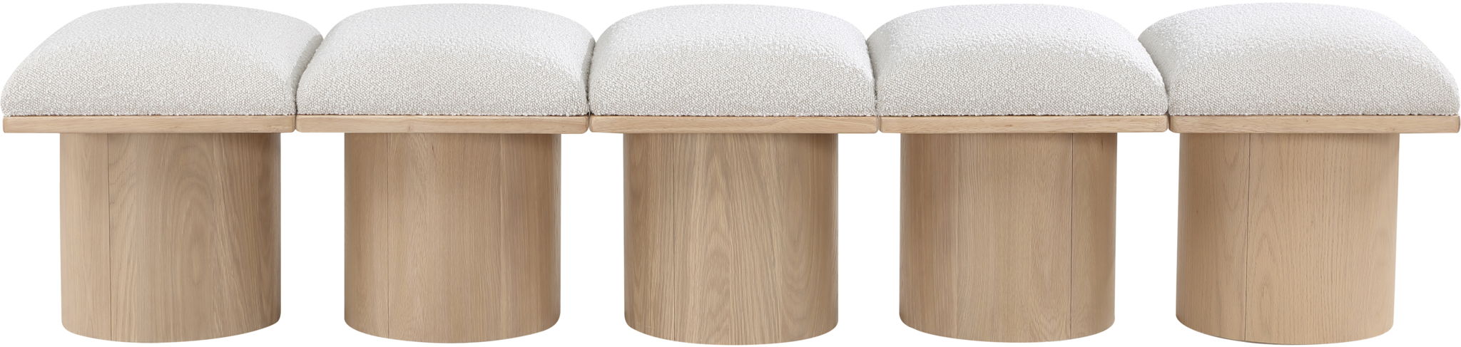 Pavilion - 5 Piece Modular Bench With Natural Base - Simple Home Plus