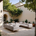 Laguna - 8 Piece Resilient Water Resistant Fabric 142" Upholstered Outdoor Patio Modular Sectional - Simple Home Plus