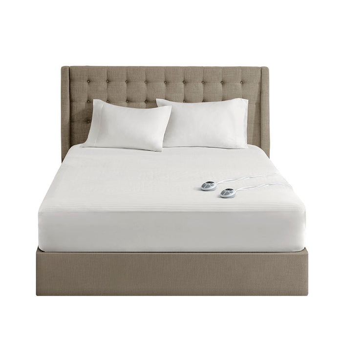 California King Waterproof Heated Mattress Pad - White