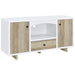 Dalton - 2 Door Storage Credenza - White And Distressed Pine - Simple Home Plus