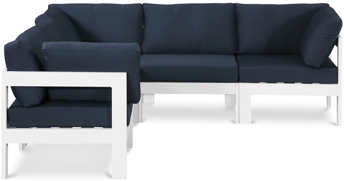 Nizuc - Outdoor Patio 5 Piece Modular Sectional With White Frame - Simple Home Plus