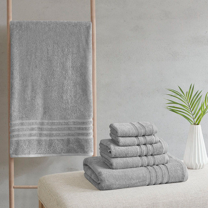 Nurture - Sustainable Antimicrobial 6 Piece Towel Set - Gray - Simple Home Plus