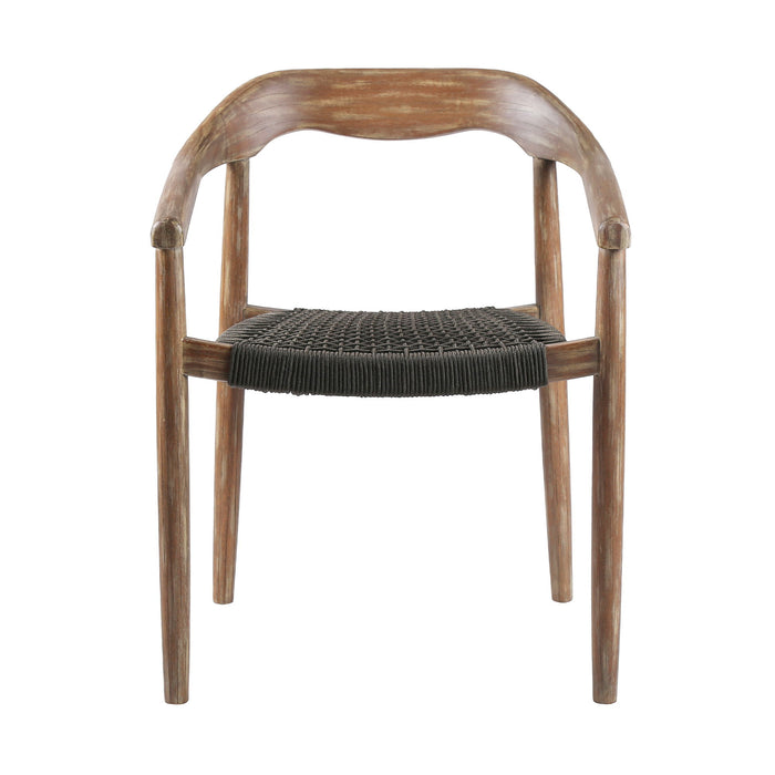 Oasis Santo - Outdoor Patio 5 Piece Round Dining Set - Eucalyptus / Charcoal - Simple Home Plus