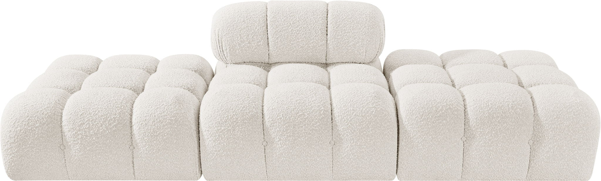 Ames - 3 Piece Boucle Upholstered Modular Sofa With 2 Backless Seats - Simple Home Plus