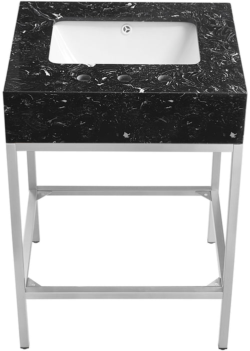 Marmo - Engineered Marble Bathroom Vanity With Chrome Base - Simple Home Plus