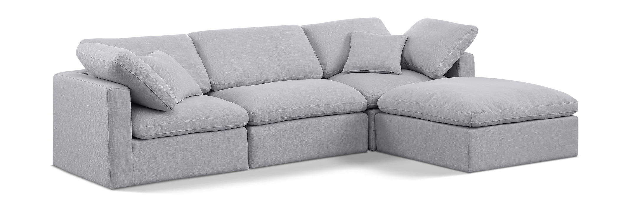 Indulge - Linen 4 Piece Modular Sectional With Chaise - Simple Home Plus