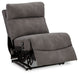 Next-Gen Durapella - Power Armless Recliner With Adj Headrest - Slate - Simple Home Plus