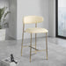 Lupita - Counter Stool With Brushed Gold Frame (Set of 2) - Simple Home Plus