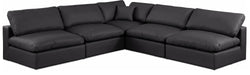 Comfy - 5 Piece Faux Leather Modular Corner Armless Sectional - Simple Home Plus