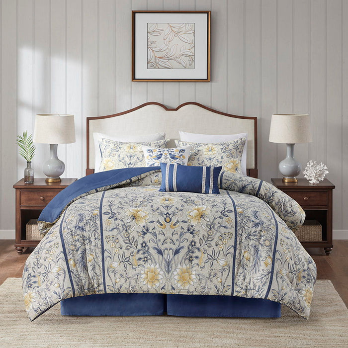 Livia - Queen 6 Piece Comforter Set - Multi - Simple Home Plus