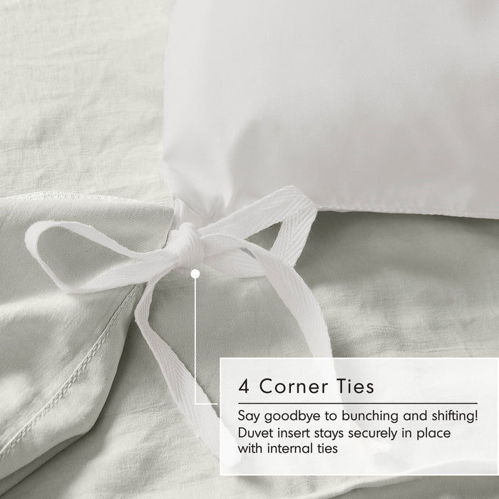 Porter - Full Soft Washed Pleated Duvet Cover Set - Silver - Simple Home Plus