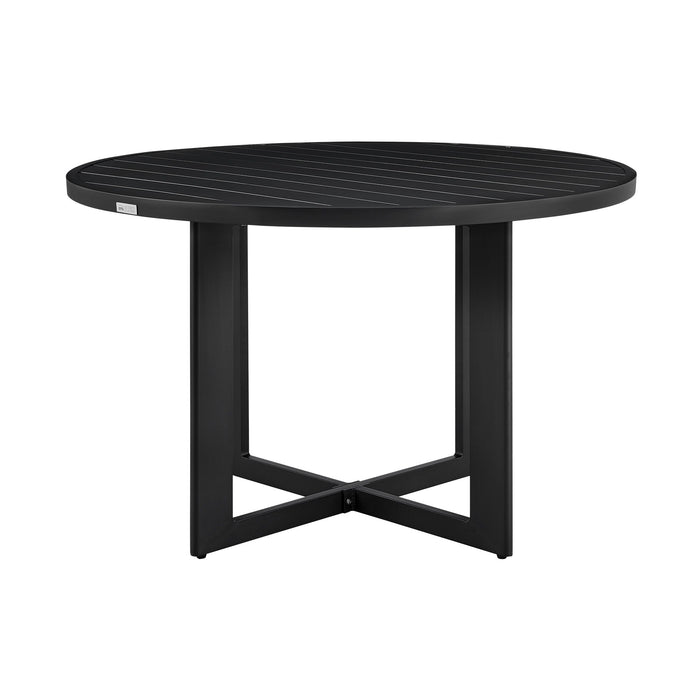 Cayman - Outdoor Patio Round Dining Table - Black - Simple Home Plus