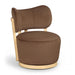 Elara - Velvet Upholstered Swivel Accent Chair - Stained Natural - Simple Home Plus