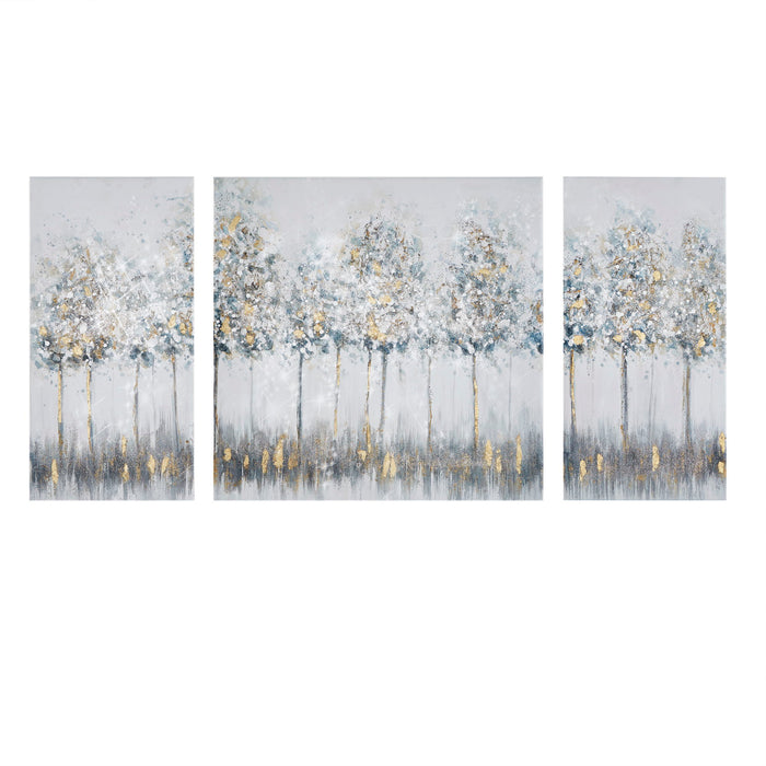 Blue Midst Forest - Printed Canvas (Set of 3) - Blue Multi - Simple Home Plus