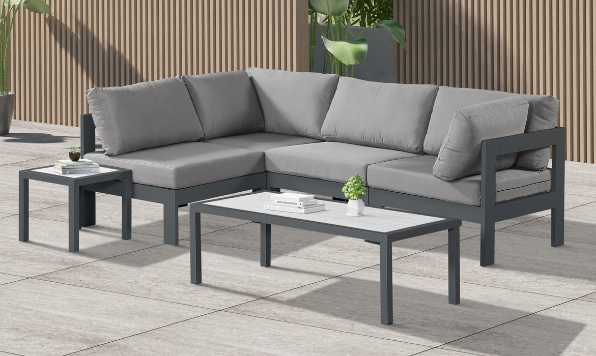 Nizuc - Outdoor Patio 4 Piece Modular Sectional With Gray Frame - Simple Home Plus