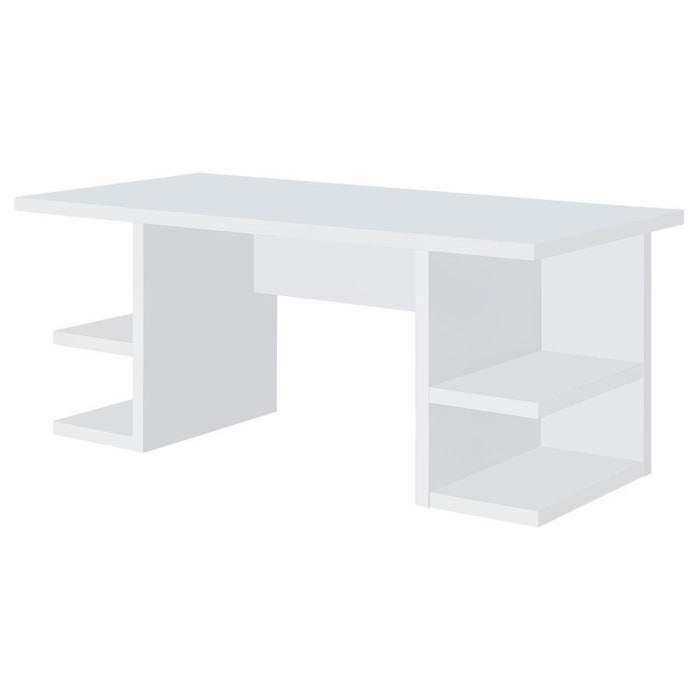 Alice - 4-Shelf Engineered Wood Writing Desk - White - Simple Home Plus