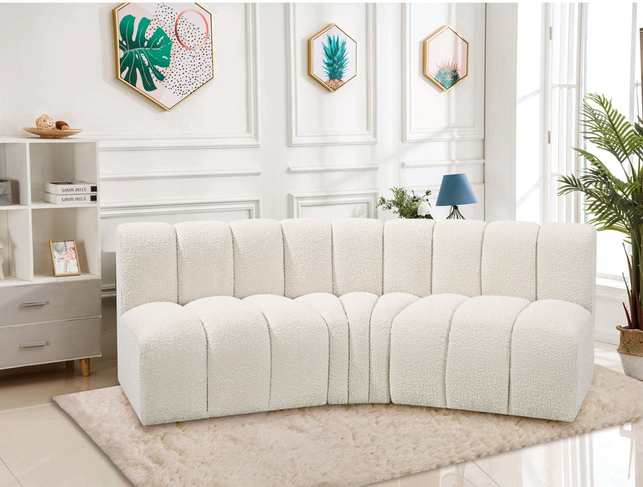 Arc - Boucle Fabric 3 Piece Modular Corner Sofa - Simple Home Plus