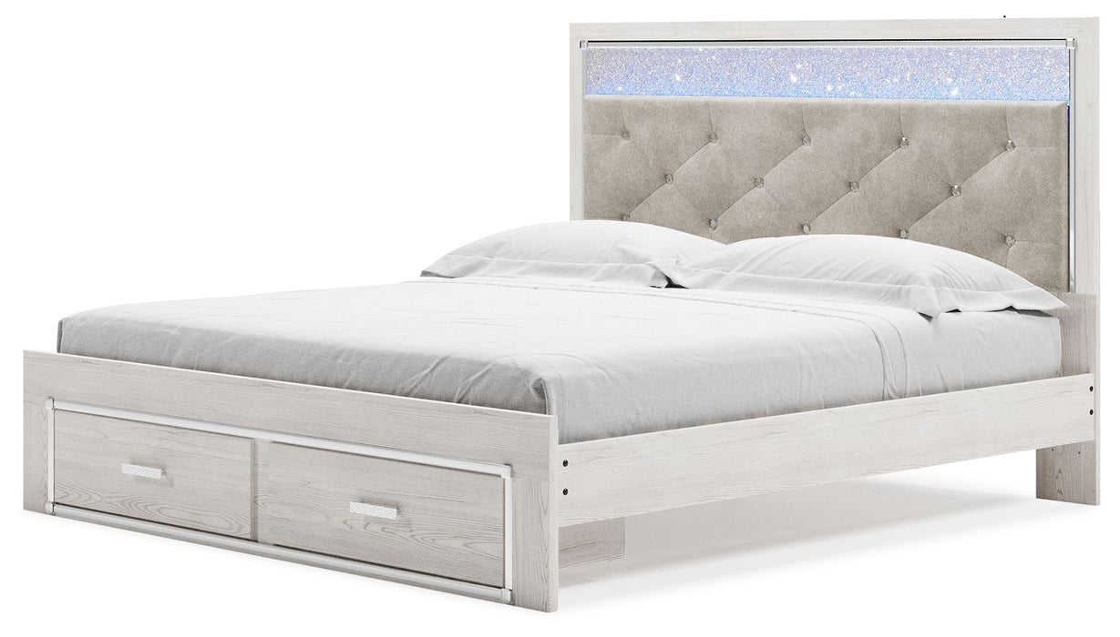 Altyra - White - King Upholstered Storage Bed - Simple Home Plus