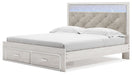 Altyra - White - King Upholstered Storage Bed - Simple Home Plus