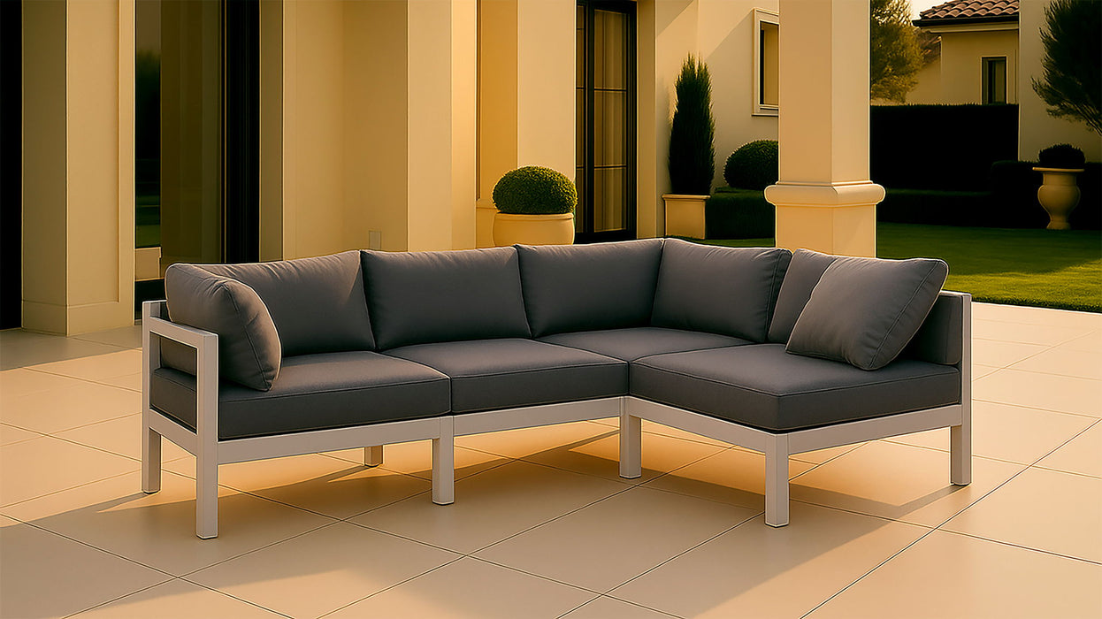 Nizuc - Outdoor Patio 4 Piece Modular Sectional With White Frame - Simple Home Plus