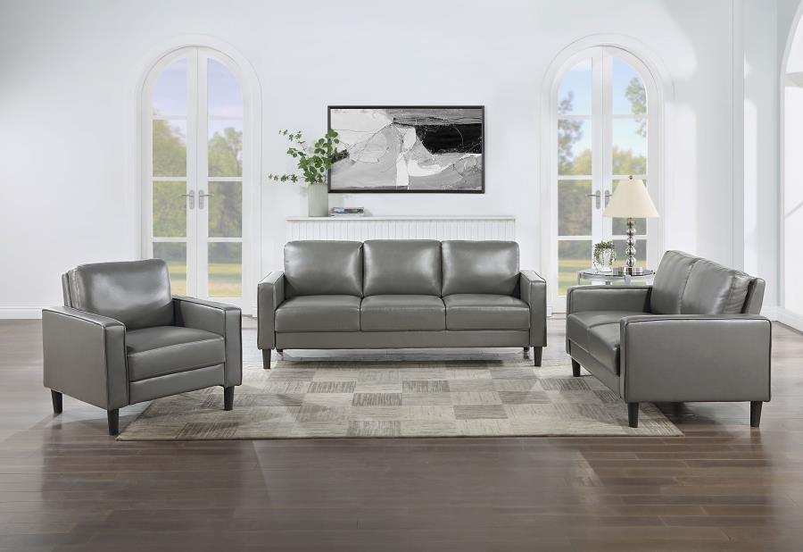 Ruth - Upholstered Track Arm Sofa Set - Simple Home Plus